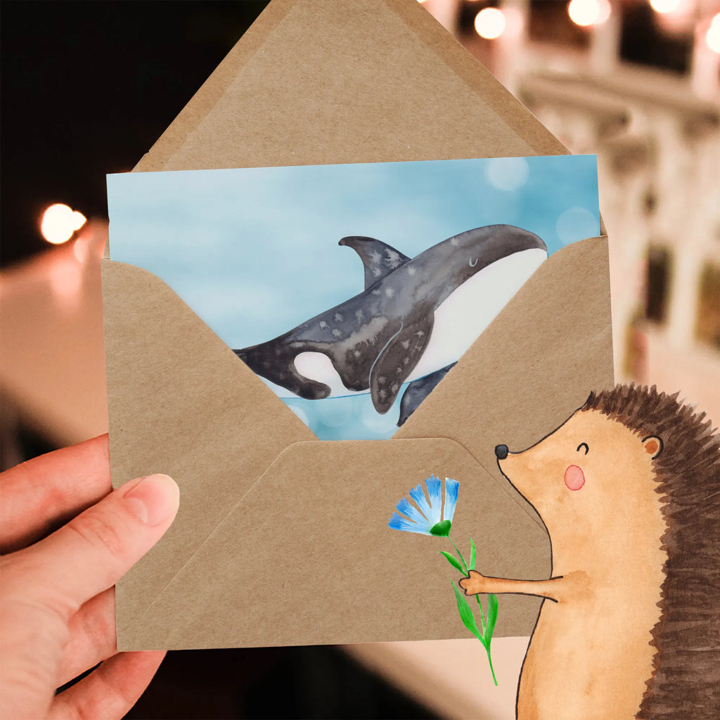 Personalisierte Deluxe Karte Orca Grußkarte als Geldgeschenk, Grußkarte selbst gestalten, Personalisierte Glückwunschkarte, Grußkarte mit persönlichen Nachrichten, Personalisierte Einladungskarte, Personalisierte Geburtstagskarte, Grußkarte selber drucken, Personalisierte Hochzeitskarte, Personalisiertere Klappkarte, Grußkarten personalisiert, Grußkarte mit Namen, Personalisierte Karte, Personalisierte Grußkarte, Meerestiere, Meer, Urlaub, Arbeit, Möglichkeiten, Motivation, Killerwal, Selbstliebe, Wal, Orcas, Neustart, Büro, Startup, Orca