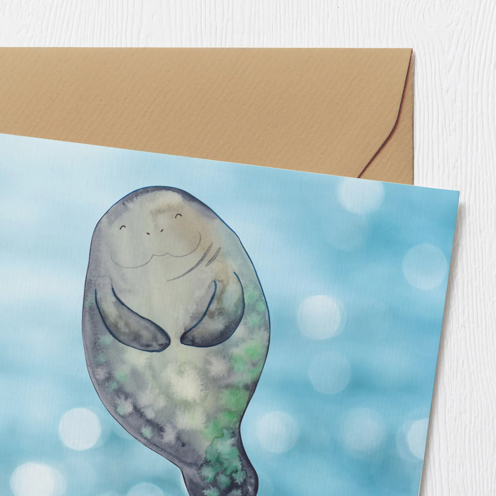 Personalized Deluxe Card manatee happy Grußkarte als Geldgeschenk, Personalisierte Glückwunschkarte, Personalisierte Grußkarte, Grußkarte selber drucken, Personalisierte Karte, Grußkarte mit Namen, Grußkarte mit persönlichen Nachrichten, Personalisierte Hochzeitskarte, Grußkarte selbst gestalten, Personalisierte Einladungskarte, Personalisiertere Klappkarte, Personalisierte Geburtstagskarte, Grußkarten personalisiert, Meerestiere, Meer, Urlaub, Selbstliebe, Zufrieden, Freundin, Achtsamkeit, Respekt, Neustart, Seekühe, Seekuh, Neuanfang, Liebeskummer