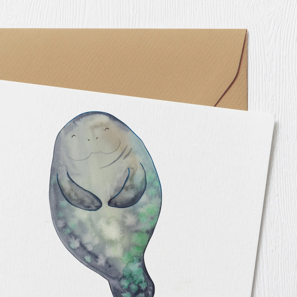 Personalized Deluxe Card manatee happy Grußkarte als Geldgeschenk, Personalisierte Glückwunschkarte, Personalisierte Grußkarte, Grußkarte selber drucken, Personalisierte Karte, Grußkarte mit Namen, Grußkarte mit persönlichen Nachrichten, Personalisierte Hochzeitskarte, Grußkarte selbst gestalten, Personalisierte Einladungskarte, Personalisiertere Klappkarte, Personalisierte Geburtstagskarte, Grußkarten personalisiert, Meerestiere, Meer, Urlaub, Selbstliebe, Zufrieden, Freundin, Achtsamkeit, Respekt, Neustart, Seekühe, Seekuh, Neuanfang, Liebeskummer