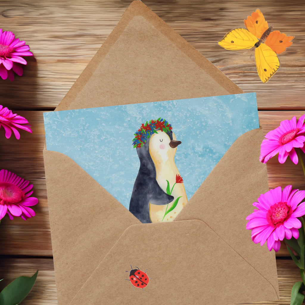 Personalized Deluxe Card Penguin Flower Grußkarte mit Persönlichen Nachrichten, Grußkarte Selbst Gestalten, Grußkarte als Geldgeschenk, Personalisierte Karte, Grußkarte mit Namen, Personalisierte Hochzeitskarte, Personalisiertere Klappkarte, Personalisierte Einladungskarte, Personalisierte Geburtstagskarte, Grußkarten Personalisiert, Personalisierte Glückwunschkarte, Personalisierte Grußkarte, Grußkarte Selber Drucken, Pinguin, Geschenkidee, Universum, Wünsche, Leben, Lebensziele, Pinguine, Motivation, Ziele, Blumenkranz, Lebenslust, Liebeskummer