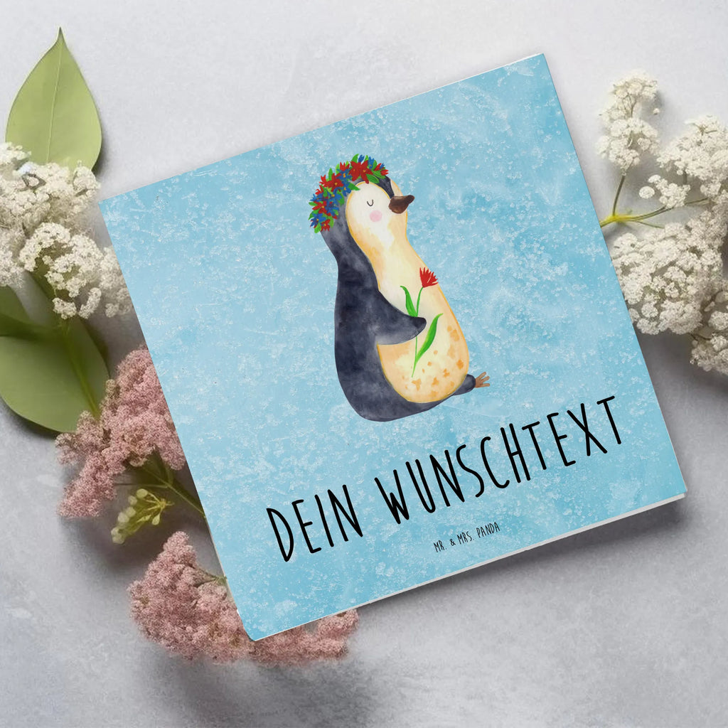 Personalized Deluxe Card Penguin Flower Grußkarte mit Persönlichen Nachrichten, Grußkarte Selbst Gestalten, Grußkarte als Geldgeschenk, Personalisierte Karte, Grußkarte mit Namen, Personalisierte Hochzeitskarte, Personalisiertere Klappkarte, Personalisierte Einladungskarte, Personalisierte Geburtstagskarte, Grußkarten Personalisiert, Personalisierte Glückwunschkarte, Personalisierte Grußkarte, Grußkarte Selber Drucken, Pinguin, Geschenkidee, Universum, Wünsche, Leben, Lebensziele, Pinguine, Motivation, Ziele, Blumenkranz, Lebenslust, Liebeskummer