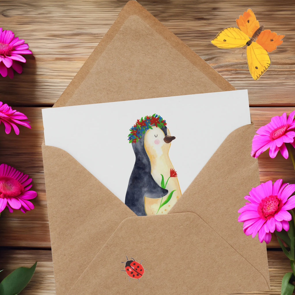 Personalized Deluxe Card Penguin Flower Grußkarte mit Persönlichen Nachrichten, Grußkarte Selbst Gestalten, Grußkarte als Geldgeschenk, Personalisierte Karte, Grußkarte mit Namen, Personalisierte Hochzeitskarte, Personalisiertere Klappkarte, Personalisierte Einladungskarte, Personalisierte Geburtstagskarte, Grußkarten Personalisiert, Personalisierte Glückwunschkarte, Personalisierte Grußkarte, Grußkarte Selber Drucken, Pinguin, Geschenkidee, Universum, Wünsche, Leben, Lebensziele, Pinguine, Motivation, Ziele, Blumenkranz, Lebenslust, Liebeskummer
