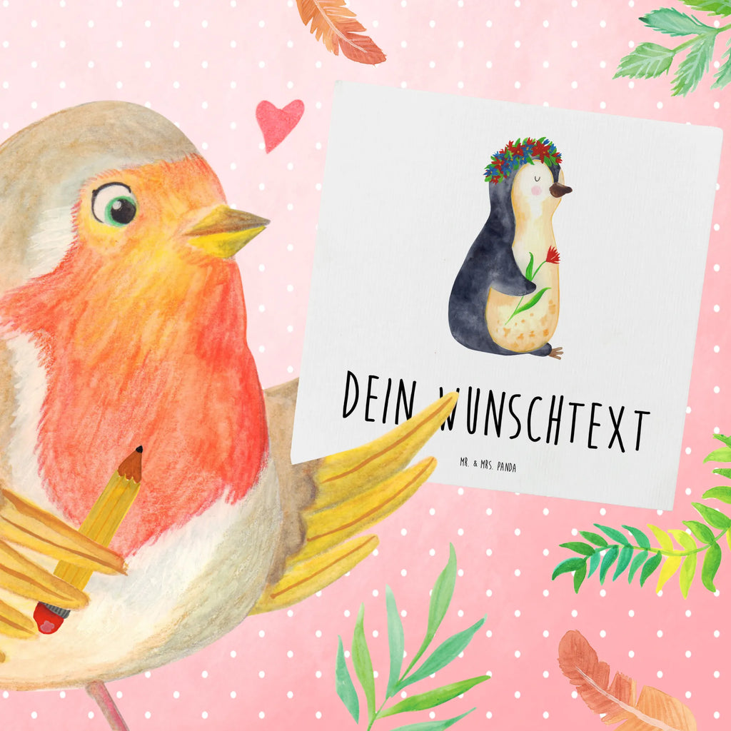 Personalized Deluxe Card Penguin Flower Grußkarte mit Persönlichen Nachrichten, Grußkarte Selbst Gestalten, Grußkarte als Geldgeschenk, Personalisierte Karte, Grußkarte mit Namen, Personalisierte Hochzeitskarte, Personalisiertere Klappkarte, Personalisierte Einladungskarte, Personalisierte Geburtstagskarte, Grußkarten Personalisiert, Personalisierte Glückwunschkarte, Personalisierte Grußkarte, Grußkarte Selber Drucken, Pinguin, Geschenkidee, Universum, Wünsche, Leben, Lebensziele, Pinguine, Motivation, Ziele, Blumenkranz, Lebenslust, Liebeskummer