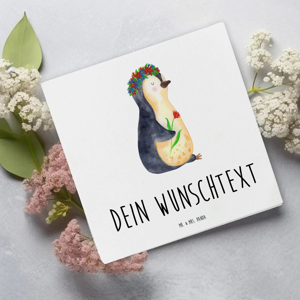Personalized Deluxe Card Penguin Flower Grußkarte mit Persönlichen Nachrichten, Grußkarte Selbst Gestalten, Grußkarte als Geldgeschenk, Personalisierte Karte, Grußkarte mit Namen, Personalisierte Hochzeitskarte, Personalisiertere Klappkarte, Personalisierte Einladungskarte, Personalisierte Geburtstagskarte, Grußkarten Personalisiert, Personalisierte Glückwunschkarte, Personalisierte Grußkarte, Grußkarte Selber Drucken, Pinguin, Geschenkidee, Universum, Wünsche, Leben, Lebensziele, Pinguine, Motivation, Ziele, Blumenkranz, Lebenslust, Liebeskummer