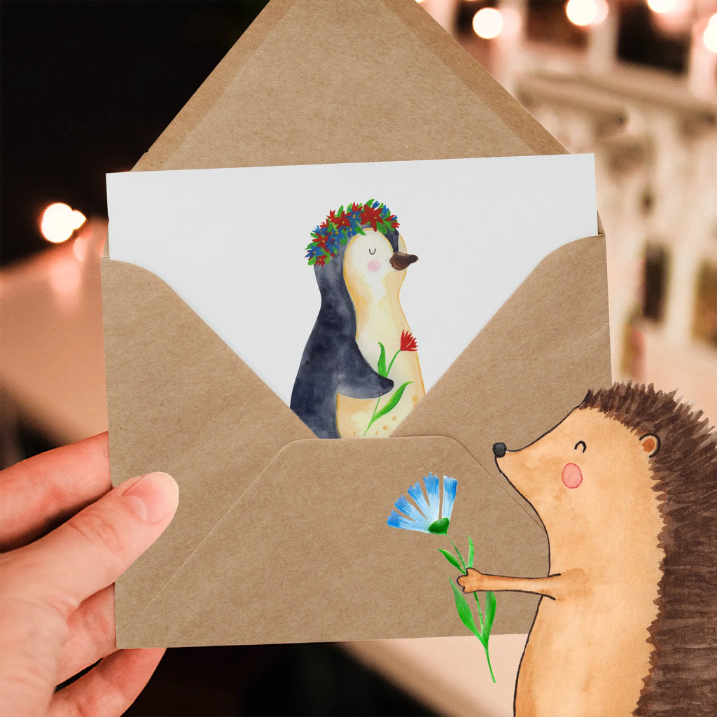 Personalized Deluxe Card Penguin Flower Grußkarte mit Persönlichen Nachrichten, Grußkarte Selbst Gestalten, Grußkarte als Geldgeschenk, Personalisierte Karte, Grußkarte mit Namen, Personalisierte Hochzeitskarte, Personalisiertere Klappkarte, Personalisierte Einladungskarte, Personalisierte Geburtstagskarte, Grußkarten Personalisiert, Personalisierte Glückwunschkarte, Personalisierte Grußkarte, Grußkarte Selber Drucken, Pinguin, Geschenkidee, Universum, Wünsche, Leben, Lebensziele, Pinguine, Motivation, Ziele, Blumenkranz, Lebenslust, Liebeskummer