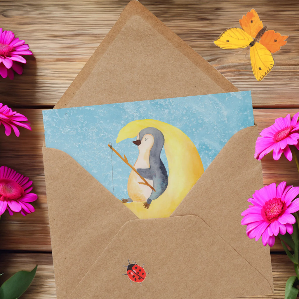Personalized Deluxe Card Penguin moon Grußkarte als Geldgeschenk, Personalisierte Hochzeitskarte, Grußkarten personalisiert, Grußkarte mit Namen, Grußkarte mit persönlichen Nachrichten, Personalisierte Geburtstagskarte, Personalisiertere Klappkarte, Personalisierte Karte, Grußkarte selber drucken, Personalisierte Grußkarte, Personalisierte Einladungskarte, Personalisierte Glückwunschkarte, Grußkarte selbst gestalten, Pinguin, Schlafstörungen, schlafen, Gästezimmer, Einschlafen, Nachtruhe, Pinguine, Spruch, Schlafzimmer