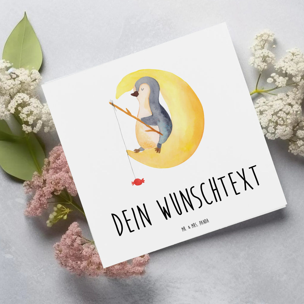 Personalized Deluxe Card Penguin moon Grußkarte als Geldgeschenk, Personalisierte Hochzeitskarte, Grußkarten personalisiert, Grußkarte mit Namen, Grußkarte mit persönlichen Nachrichten, Personalisierte Geburtstagskarte, Personalisiertere Klappkarte, Personalisierte Karte, Grußkarte selber drucken, Personalisierte Grußkarte, Personalisierte Einladungskarte, Personalisierte Glückwunschkarte, Grußkarte selbst gestalten, Pinguin, Schlafstörungen, schlafen, Gästezimmer, Einschlafen, Nachtruhe, Pinguine, Spruch, Schlafzimmer
