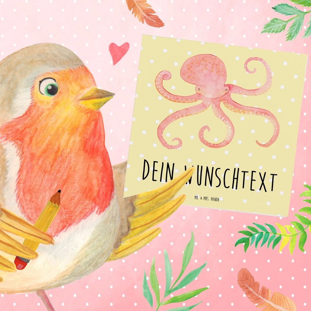 Personalized Deluxe Card Squid Grußkarten personalisiert, Personalisiertere Klappkarte, Grußkarte mit Namen, Personalisierte Grußkarte, Personalisierte Glückwunschkarte, Grußkarte selber drucken, Grußkarte als Geldgeschenk, Personalisierte Karte, Personalisierte Einladungskarte, Personalisierte Hochzeitskarte, Grußkarte mit persönlichen Nachrichten, Personalisierte Geburtstagskarte, Grußkarte selbst gestalten, Tiermotive, Gute Laune, lustige Sprüche, Tiere, Tintenfisch, Wasser, Meer, Meerestier, Ozean, Krake, Arme