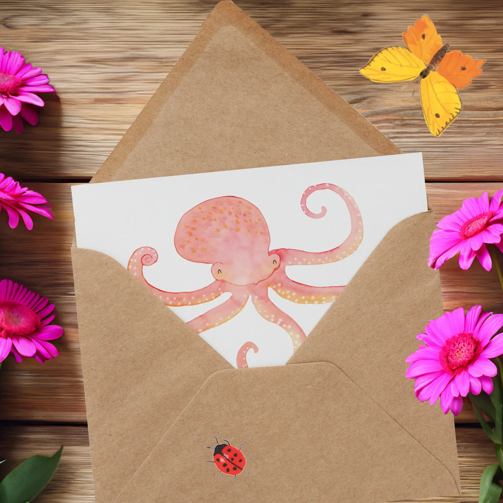 Personalized Deluxe Card Squid Grußkarten personalisiert, Personalisiertere Klappkarte, Grußkarte mit Namen, Personalisierte Grußkarte, Personalisierte Glückwunschkarte, Grußkarte selber drucken, Grußkarte als Geldgeschenk, Personalisierte Karte, Personalisierte Einladungskarte, Personalisierte Hochzeitskarte, Grußkarte mit persönlichen Nachrichten, Personalisierte Geburtstagskarte, Grußkarte selbst gestalten, Tiermotive, Gute Laune, lustige Sprüche, Tiere, Tintenfisch, Wasser, Meer, Meerestier, Ozean, Krake, Arme