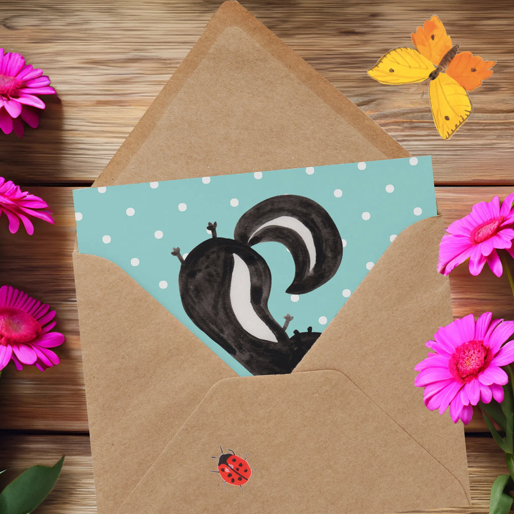 Personalized Deluxe Card skunk handstand Personalisierte Grußkarte, Personalisierte Einladungskarte, Grußkarte selbst gestalten, Grußkarte als Geldgeschenk, Personalisiertere Klappkarte, Personalisierte Glückwunschkarte, Grußkarten personalisiert, Grußkarte mit persönlichen Nachrichten, Personalisierte Geburtstagskarte, Personalisierte Hochzeitskarte, Grußkarte selber drucken, Grußkarte mit Namen, Personalisierte Karte, Stinktier, Skunk, Kind, verpielt, Wildtier, Spielplatz, Raubtier, Stinki, Stinker