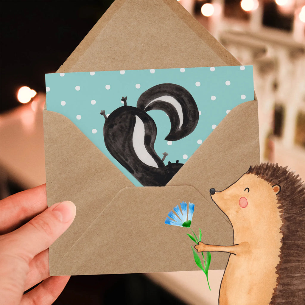 Personalized Deluxe Card skunk handstand Personalisierte Grußkarte, Personalisierte Einladungskarte, Grußkarte selbst gestalten, Grußkarte als Geldgeschenk, Personalisiertere Klappkarte, Personalisierte Glückwunschkarte, Grußkarten personalisiert, Grußkarte mit persönlichen Nachrichten, Personalisierte Geburtstagskarte, Personalisierte Hochzeitskarte, Grußkarte selber drucken, Grußkarte mit Namen, Personalisierte Karte, Stinktier, Skunk, Kind, verpielt, Wildtier, Spielplatz, Raubtier, Stinki, Stinker