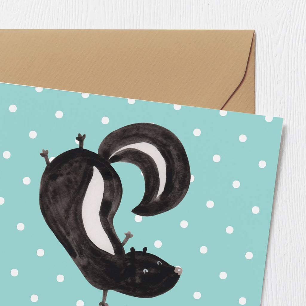 Personalized Deluxe Card skunk handstand Personalisierte Grußkarte, Personalisierte Einladungskarte, Grußkarte selbst gestalten, Grußkarte als Geldgeschenk, Personalisiertere Klappkarte, Personalisierte Glückwunschkarte, Grußkarten personalisiert, Grußkarte mit persönlichen Nachrichten, Personalisierte Geburtstagskarte, Personalisierte Hochzeitskarte, Grußkarte selber drucken, Grußkarte mit Namen, Personalisierte Karte, Stinktier, Skunk, Kind, verpielt, Wildtier, Spielplatz, Raubtier, Stinki, Stinker