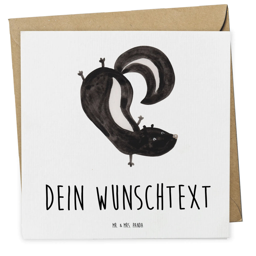 Personalized Deluxe Card skunk handstand Personalisierte Grußkarte, Personalisierte Einladungskarte, Grußkarte selbst gestalten, Grußkarte als Geldgeschenk, Personalisiertere Klappkarte, Personalisierte Glückwunschkarte, Grußkarten personalisiert, Grußkarte mit persönlichen Nachrichten, Personalisierte Geburtstagskarte, Personalisierte Hochzeitskarte, Grußkarte selber drucken, Grußkarte mit Namen, Personalisierte Karte, Stinktier, Skunk, Kind, verpielt, Wildtier, Spielplatz, Raubtier, Stinki, Stinker