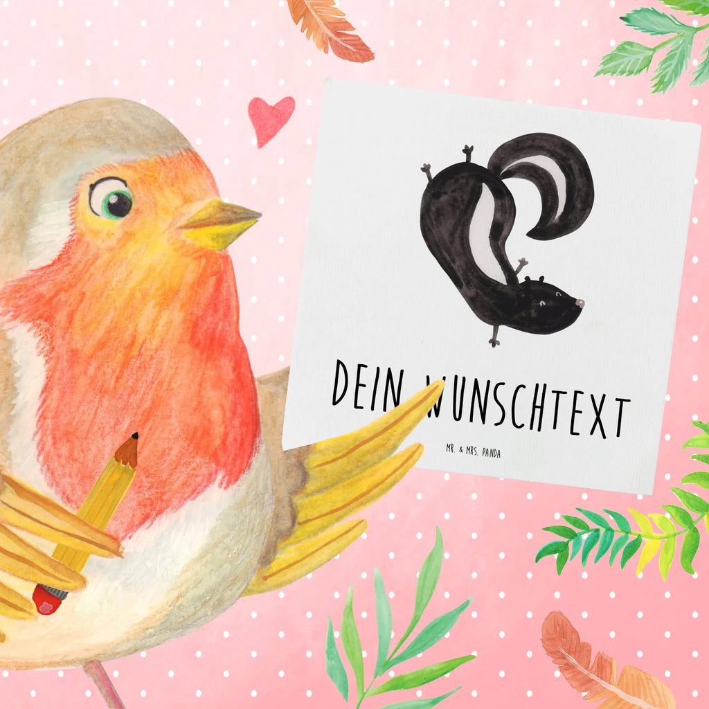 Personalized Deluxe Card skunk handstand Personalisierte Grußkarte, Personalisierte Einladungskarte, Grußkarte selbst gestalten, Grußkarte als Geldgeschenk, Personalisiertere Klappkarte, Personalisierte Glückwunschkarte, Grußkarten personalisiert, Grußkarte mit persönlichen Nachrichten, Personalisierte Geburtstagskarte, Personalisierte Hochzeitskarte, Grußkarte selber drucken, Grußkarte mit Namen, Personalisierte Karte, Stinktier, Skunk, Kind, verpielt, Wildtier, Spielplatz, Raubtier, Stinki, Stinker