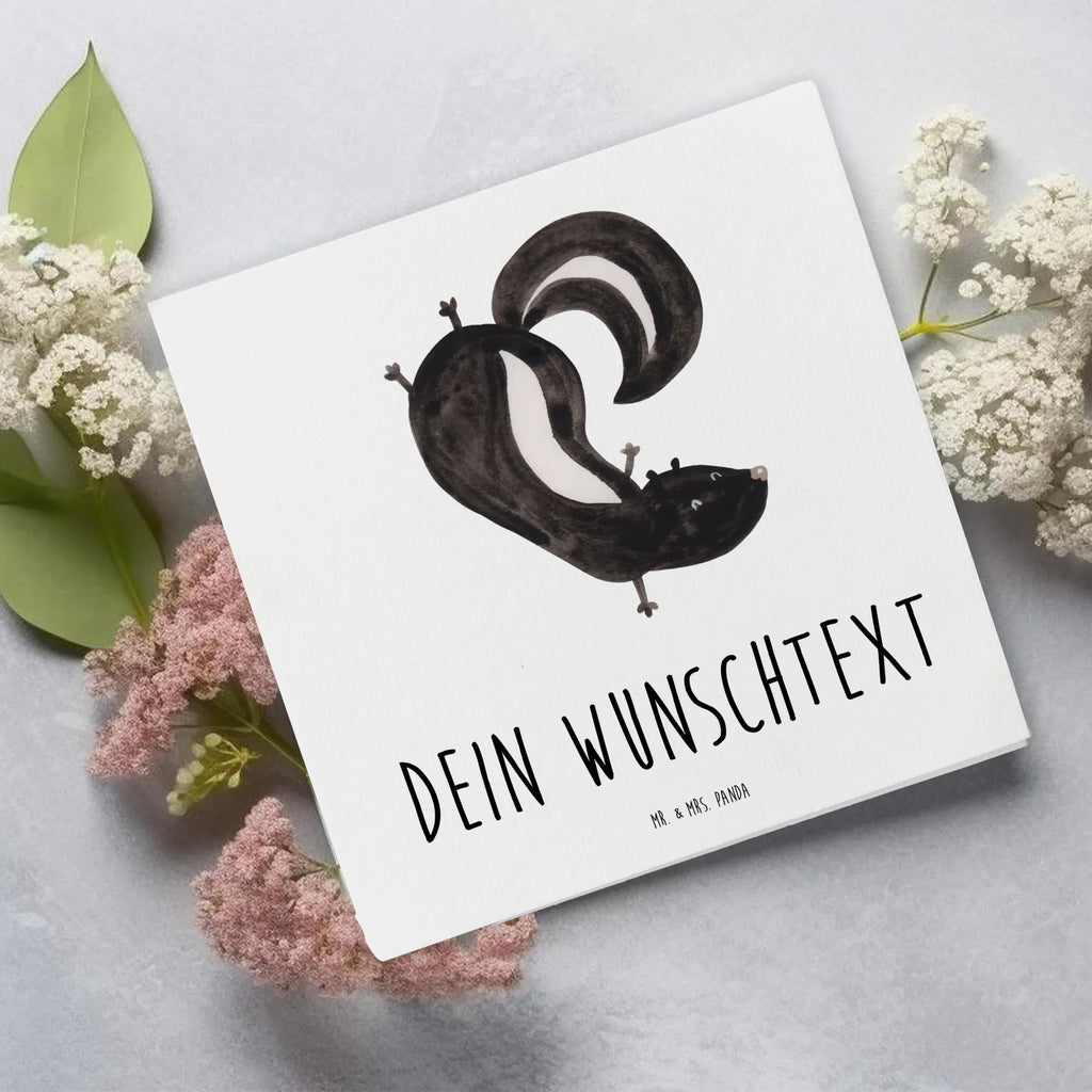 Personalized Deluxe Card skunk handstand Personalisierte Grußkarte, Personalisierte Einladungskarte, Grußkarte selbst gestalten, Grußkarte als Geldgeschenk, Personalisiertere Klappkarte, Personalisierte Glückwunschkarte, Grußkarten personalisiert, Grußkarte mit persönlichen Nachrichten, Personalisierte Geburtstagskarte, Personalisierte Hochzeitskarte, Grußkarte selber drucken, Grußkarte mit Namen, Personalisierte Karte, Stinktier, Skunk, Kind, verpielt, Wildtier, Spielplatz, Raubtier, Stinki, Stinker