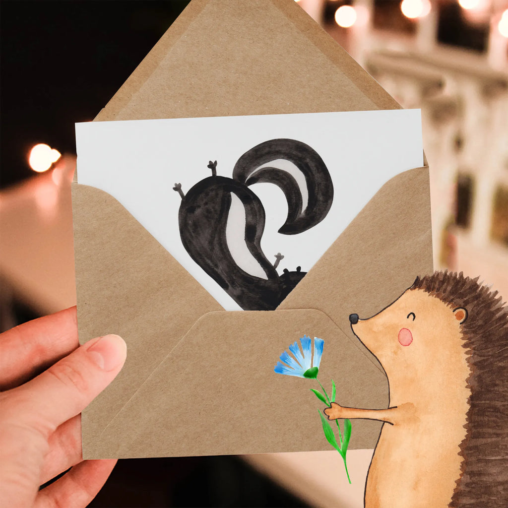 Personalized Deluxe Card skunk handstand Personalisierte Grußkarte, Personalisierte Einladungskarte, Grußkarte selbst gestalten, Grußkarte als Geldgeschenk, Personalisiertere Klappkarte, Personalisierte Glückwunschkarte, Grußkarten personalisiert, Grußkarte mit persönlichen Nachrichten, Personalisierte Geburtstagskarte, Personalisierte Hochzeitskarte, Grußkarte selber drucken, Grußkarte mit Namen, Personalisierte Karte, Stinktier, Skunk, Kind, verpielt, Wildtier, Spielplatz, Raubtier, Stinki, Stinker