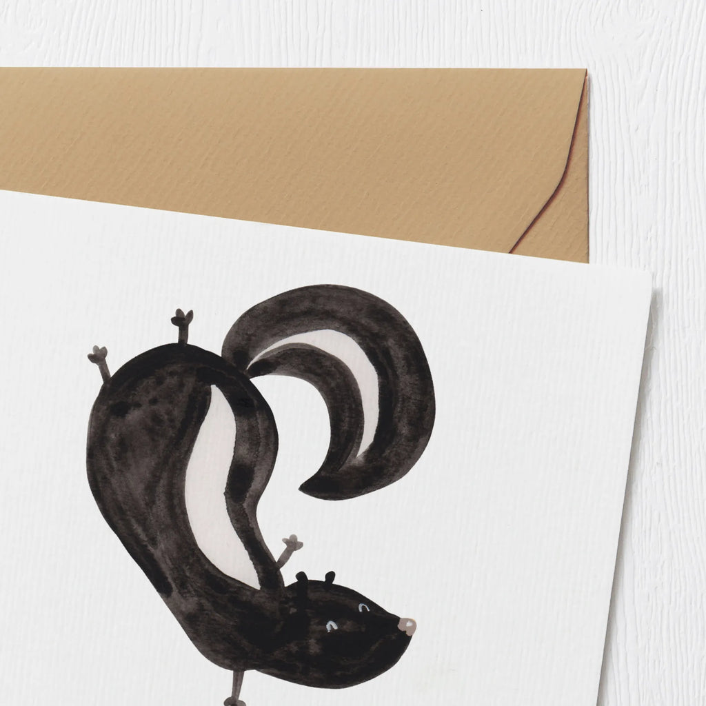 Personalized Deluxe Card skunk handstand Personalisierte Grußkarte, Personalisierte Einladungskarte, Grußkarte selbst gestalten, Grußkarte als Geldgeschenk, Personalisiertere Klappkarte, Personalisierte Glückwunschkarte, Grußkarten personalisiert, Grußkarte mit persönlichen Nachrichten, Personalisierte Geburtstagskarte, Personalisierte Hochzeitskarte, Grußkarte selber drucken, Grußkarte mit Namen, Personalisierte Karte, Stinktier, Skunk, Kind, verpielt, Wildtier, Spielplatz, Raubtier, Stinki, Stinker