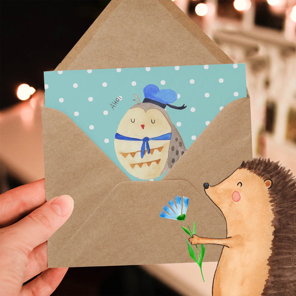 Personalized Deluxe Card Owl sailor Grußkarte mit persönlichen Nachrichten, Personalisierte Hochzeitskarte, Grußkarte als Geldgeschenk, Grußkarte selbst gestalten, Personalisierte Glückwunschkarte, Personalisierte Karte, Grußkarte mit Namen, Personalisiertere Klappkarte, Grußkarte selber drucken, Personalisierte Einladungskarte, Grußkarten personalisiert, Personalisierte Geburtstagskarte, Personalisierte Grußkarte, Eule, Owl, Ehe, Freundin, Wortspiel lustig, Hochzeitstag Geschenk, Seefahrer, Eule Deko, Heimathafen, Matrose, Eule Spruch