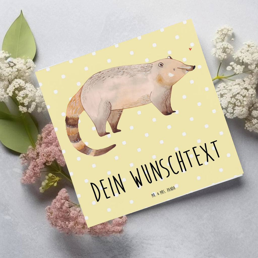 Personalized Deluxe Card Coati Personalisierte Geburtstagskarte, Personalisierte Karte, Grußkarte selber drucken, Grußkarten personalisiert, Grußkarte mit persönlichen Nachrichten, Personalisierte Grußkarte, Grußkarte selbst gestalten, Grußkarte als Geldgeschenk, Personalisiertere Klappkarte, Personalisierte Einladungskarte, Personalisierte Glückwunschkarte, Grußkarte mit Namen, Personalisierte Hochzeitskarte, Tiermotive, Gute Laune, lustige Sprüche, Tiere, Bär, Nasenbär, Rüsselbär, Nasenbären