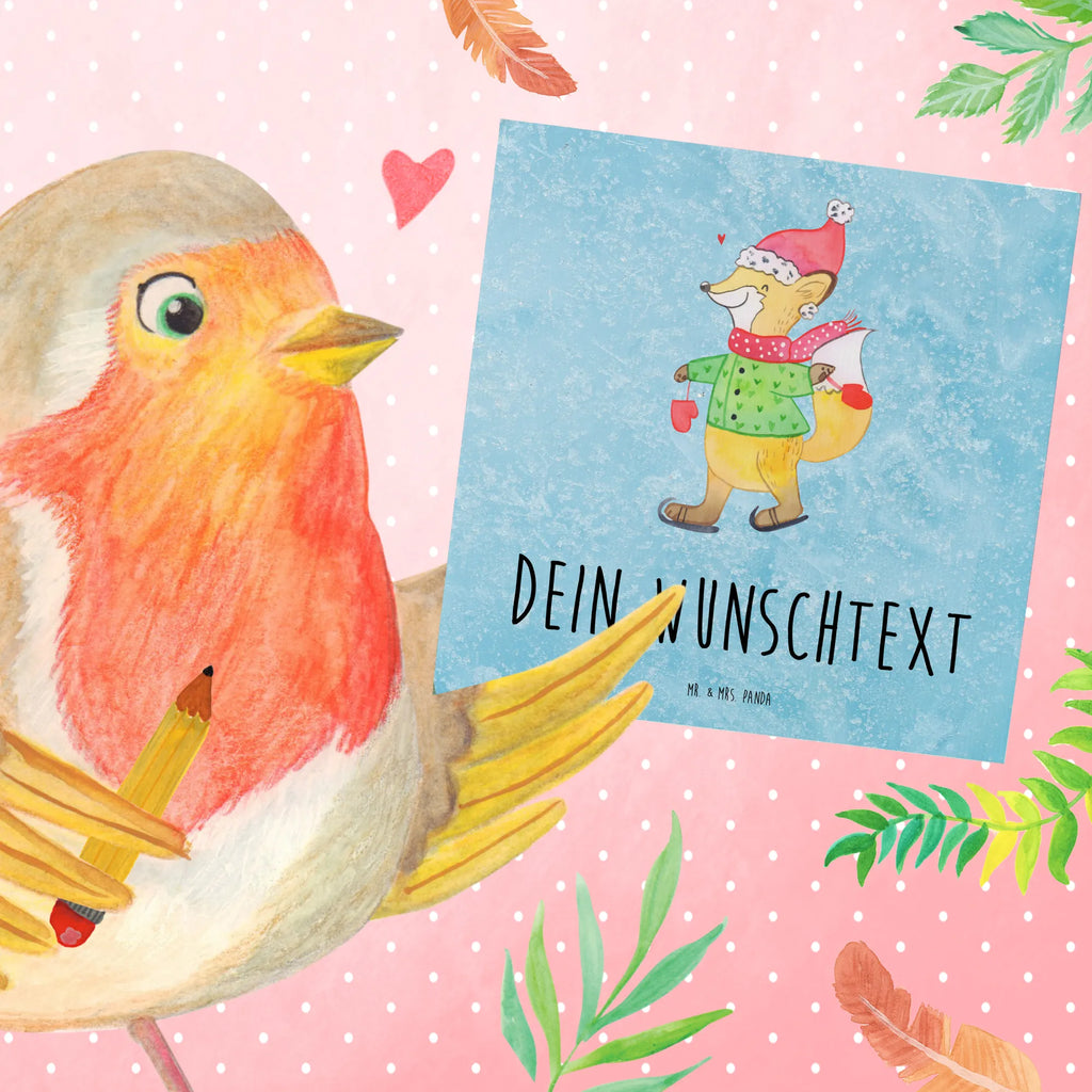 Personalisierte Deluxe Karte Fuchs  Schlittschuhe Grußkarte mit Namen, Grußkarte selber drucken, Grußkarten personalisiert, Personalisierte Einladungskarte, Personalisierte Hochzeitskarte, Personalisierte Glückwunschkarte, Personalisierte Karte, Grußkarte selbst gestalten, Personalisierte Grußkarte, Personalisierte Geburtstagskarte, Grußkarte als Geldgeschenk, Grußkarte mit persönlichen Nachrichten, Personalisiertere Klappkarte, Winter, Weihnachten, Weihnachtsdeko, Nikolaus, Advent, Heiligabend, Wintermotiv, Weihnachtszeit, Weihnachtstage, Weihnachtsmann, Tannenbaum, Weihnachtsbaum