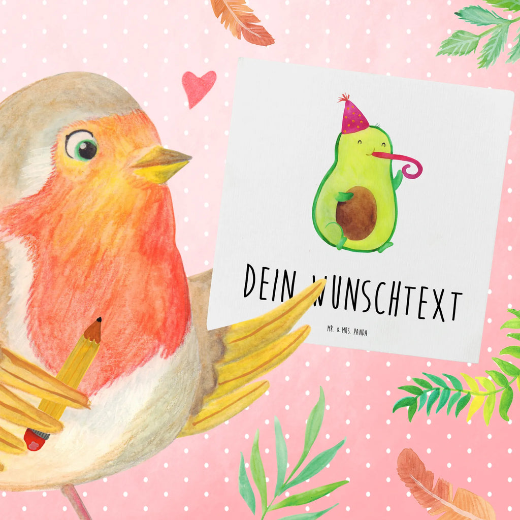 Personalisierte Deluxe Karte Avocado Feier Grußkarte selber drucken, Grußkarte mit persönlichen Nachrichten, Personalisierte Grußkarte, Personalisierte Hochzeitskarte, Personalisierte Einladungskarte, Grußkarte mit Namen, Grußkarten personalisiert, Personalisiertere Klappkarte, Personalisierte Glückwunschkarte, Personalisierte Karte, Grußkarte selbst gestalten, Grußkarte als Geldgeschenk, Personalisierte Geburtstagskarte, Avocado, Veggie, Vegan, Gesund, Gute Laune, Fete, Party, Feierlichkeit, Geburtstag, Tröte, Feier