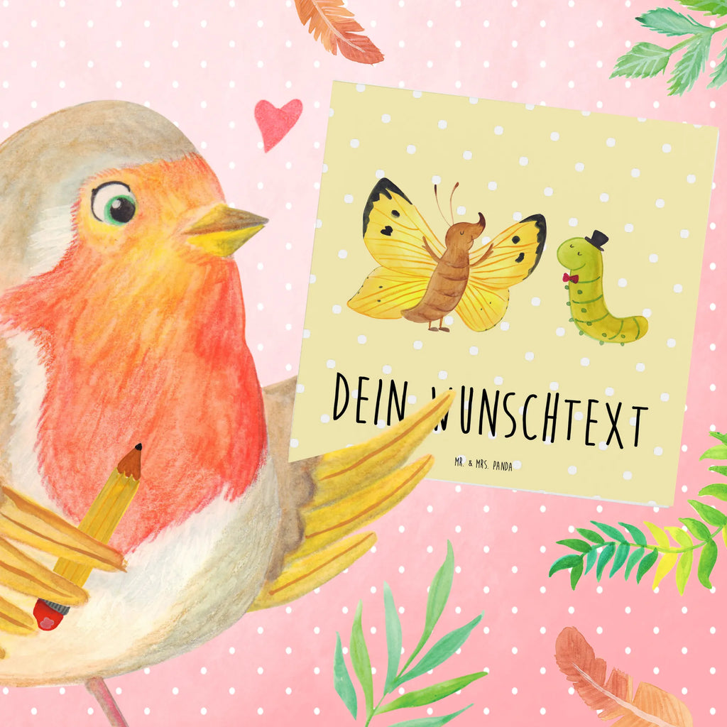 Personalized Deluxe Card Caterpillar butterfly Grußkarte mit Namen, Personalisierte Karte, Personalisierte Einladungskarte, Personalisierte Hochzeitskarte, Personalisierte Grußkarte, Personalisierte Glückwunschkarte, Grußkarte selbst gestalten, Grußkarten personalisiert, Grußkarte selber drucken, Grußkarte als Geldgeschenk, Personalisiertere Klappkarte, Personalisierte Geburtstagskarte, Grußkarte mit persönlichen Nachrichten, Tiermotive, Gute Laune, lustige Sprüche, Tiere, Entwicklung, Raupe, Zitronenfalter, Hut, Aufwachsen, Kokon, Schönheit, Schmetterling, Erwachsen werden, Hütchen