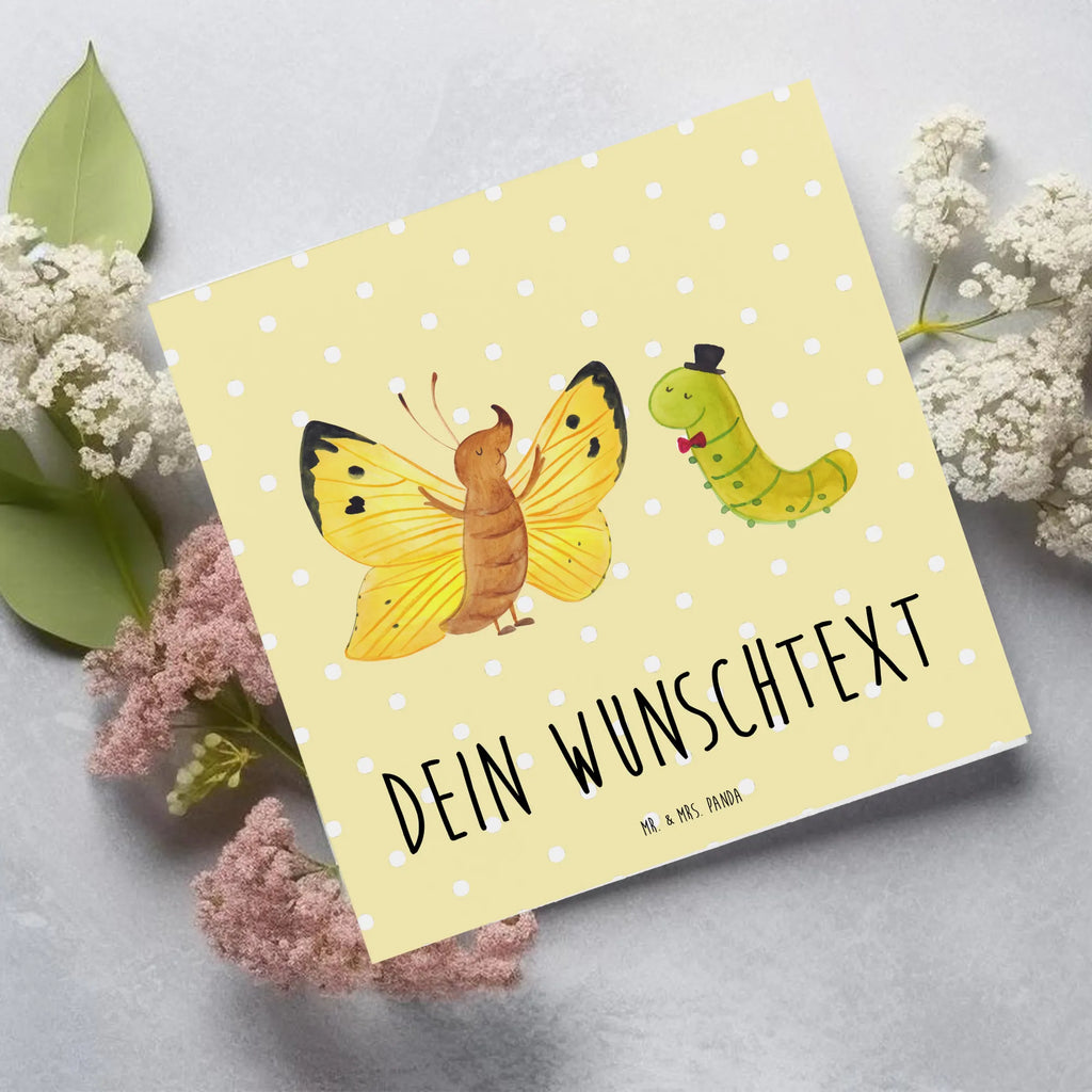 Personalized Deluxe Card Caterpillar butterfly Grußkarte mit Namen, Personalisierte Karte, Personalisierte Einladungskarte, Personalisierte Hochzeitskarte, Personalisierte Grußkarte, Personalisierte Glückwunschkarte, Grußkarte selbst gestalten, Grußkarten personalisiert, Grußkarte selber drucken, Grußkarte als Geldgeschenk, Personalisiertere Klappkarte, Personalisierte Geburtstagskarte, Grußkarte mit persönlichen Nachrichten, Tiermotive, Gute Laune, lustige Sprüche, Tiere, Entwicklung, Raupe, Zitronenfalter, Hut, Aufwachsen, Kokon, Schönheit, Schmetterling, Erwachsen werden, Hütchen