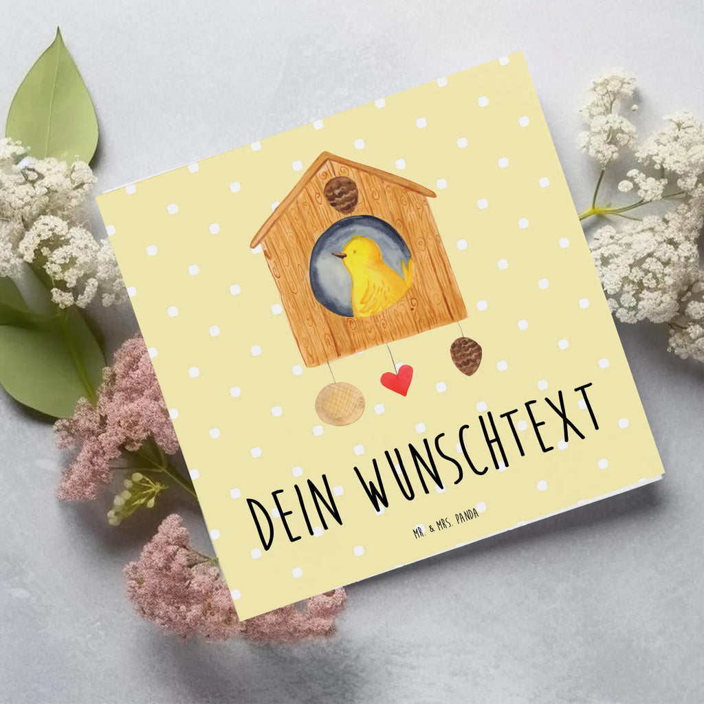 Personalized Deluxe Card Bird House Grußkarte mit persönlichen Nachrichten, Grußkarten personalisiert, Personalisierte Grußkarte, Personalisiertere Klappkarte, Grußkarte selbst gestalten, Grußkarte mit Namen, Personalisierte Glückwunschkarte, Grußkarte selber drucken, Personalisierte Geburtstagskarte, Personalisierte Karte, Personalisierte Hochzeitskarte, Personalisierte Einladungskarte, Grußkarte als Geldgeschenk, Tiermotive, Gute Laune, lustige Sprüche, Tiere, Lieblingsort, Vogelhäuschen, Vogel, Wohnung, Vögel, Nest, Eigenheim, Haus, Familie, Zuhause, Castle, Home sweet home, Vogelhaus, unser Haus