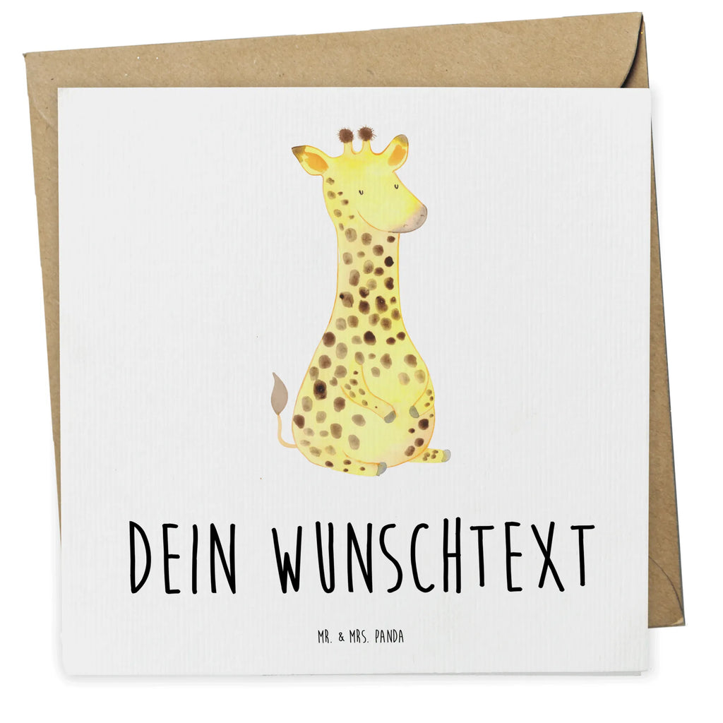 Personalisierte Deluxe Karte Giraffe Zufrieden Grußkarte mit persönlichen Nachrichten, Personalisierte Geburtstagskarte, Grußkarte als Geldgeschenk, Grußkarte selber drucken, Personalisierte Einladungskarte, Personalisierte Hochzeitskarte, Personalisierte Karte, Personalisiertere Klappkarte, Personalisierte Grußkarte, Grußkarte selbst gestalten, Personalisierte Glückwunschkarte, Grußkarten personalisiert, Grußkarte mit Namen, Afrika, Wildtiere, Giraffe, Abenteuer, Glück, Zufrieden