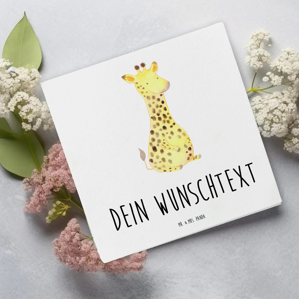 Personalisierte Deluxe Karte Giraffe Zufrieden Grußkarte mit persönlichen Nachrichten, Personalisierte Geburtstagskarte, Grußkarte als Geldgeschenk, Grußkarte selber drucken, Personalisierte Einladungskarte, Personalisierte Hochzeitskarte, Personalisierte Karte, Personalisiertere Klappkarte, Personalisierte Grußkarte, Grußkarte selbst gestalten, Personalisierte Glückwunschkarte, Grußkarten personalisiert, Grußkarte mit Namen, Afrika, Wildtiere, Giraffe, Abenteuer, Glück, Zufrieden