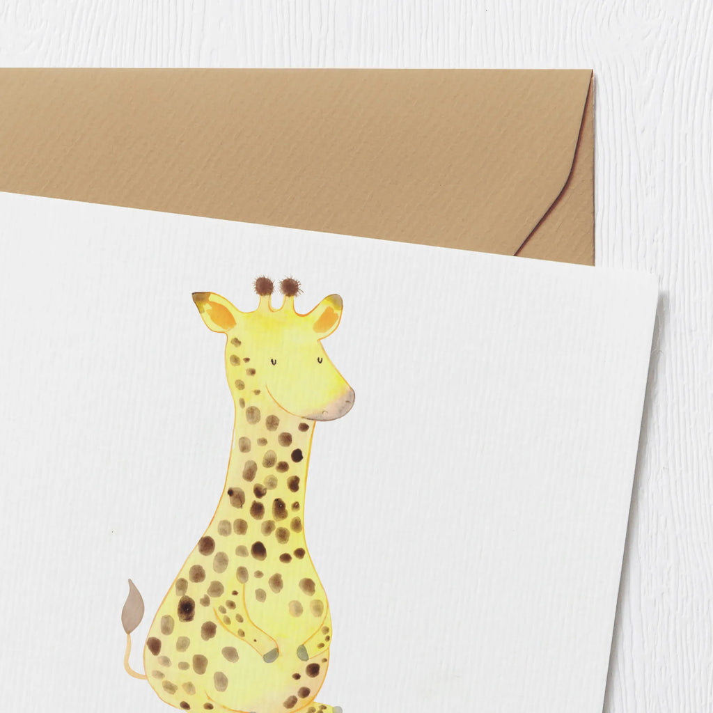Personalisierte Deluxe Karte Giraffe Zufrieden Grußkarte mit persönlichen Nachrichten, Personalisierte Geburtstagskarte, Grußkarte als Geldgeschenk, Grußkarte selber drucken, Personalisierte Einladungskarte, Personalisierte Hochzeitskarte, Personalisierte Karte, Personalisiertere Klappkarte, Personalisierte Grußkarte, Grußkarte selbst gestalten, Personalisierte Glückwunschkarte, Grußkarten personalisiert, Grußkarte mit Namen, Afrika, Wildtiere, Giraffe, Abenteuer, Glück, Zufrieden