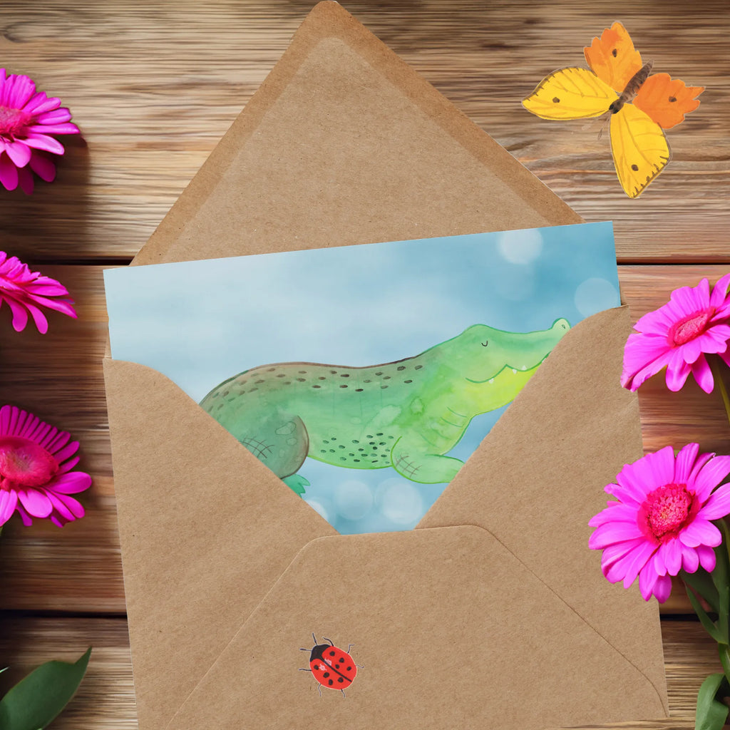 Personalized Deluxe Card Crocodile Personalisierte Grußkarte, Personalisierte Einladungskarte, Grußkarte als Geldgeschenk, Personalisierte Glückwunschkarte, Grußkarte mit persönlichen Nachrichten, Personalisierte Hochzeitskarte, Personalisierte Karte, Personalisierte Geburtstagskarte, Grußkarte selbst gestalten, Grußkarte mit Namen, Grußkarten personalisiert, Personalisiertere Klappkarte, Grußkarte selber drucken, Meerestiere, Meer, Urlaub, Freundin, beste Freundin, spontan sein, verrückt sein, Lieblingsmensch, Abenteuerlust, Krokodil, Krokodile, Reiselust