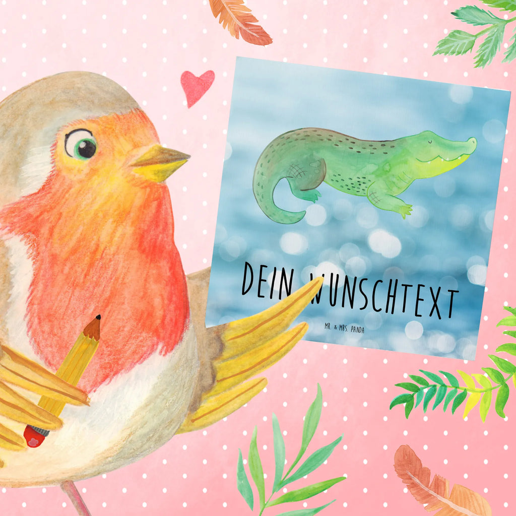 Personalized Deluxe Card Crocodile Personalisierte Grußkarte, Personalisierte Einladungskarte, Grußkarte als Geldgeschenk, Personalisierte Glückwunschkarte, Grußkarte mit persönlichen Nachrichten, Personalisierte Hochzeitskarte, Personalisierte Karte, Personalisierte Geburtstagskarte, Grußkarte selbst gestalten, Grußkarte mit Namen, Grußkarten personalisiert, Personalisiertere Klappkarte, Grußkarte selber drucken, Meerestiere, Meer, Urlaub, Freundin, beste Freundin, spontan sein, verrückt sein, Lieblingsmensch, Abenteuerlust, Krokodil, Krokodile, Reiselust