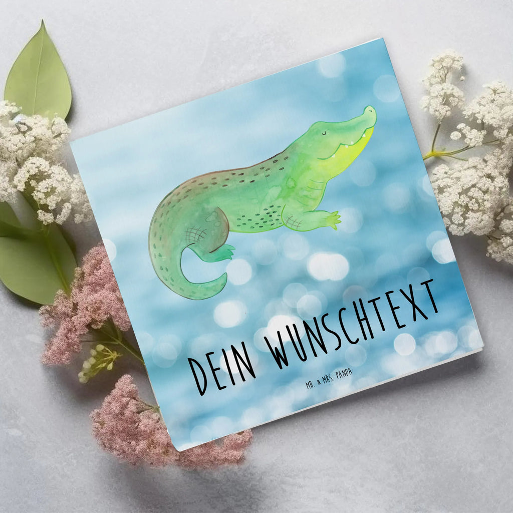 Personalized Deluxe Card Crocodile Personalisierte Grußkarte, Personalisierte Einladungskarte, Grußkarte als Geldgeschenk, Personalisierte Glückwunschkarte, Grußkarte mit persönlichen Nachrichten, Personalisierte Hochzeitskarte, Personalisierte Karte, Personalisierte Geburtstagskarte, Grußkarte selbst gestalten, Grußkarte mit Namen, Grußkarten personalisiert, Personalisiertere Klappkarte, Grußkarte selber drucken, Meerestiere, Meer, Urlaub, Freundin, beste Freundin, spontan sein, verrückt sein, Lieblingsmensch, Abenteuerlust, Krokodil, Krokodile, Reiselust