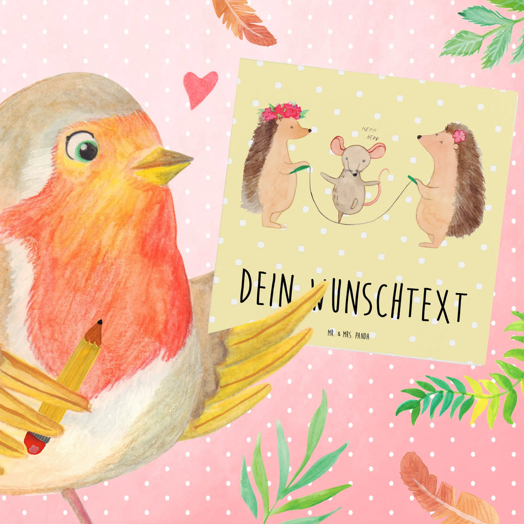 Personalized Deluxe Card Hedgehog skipping Personalisierte Grußkarte, Grußkarte mit persönlichen Nachrichten, Grußkarten personalisiert, Personalisierte Glückwunschkarte, Personalisierte Geburtstagskarte, Personalisierte Karte, Personalisiertere Klappkarte, Personalisierte Einladungskarte, Grußkarte als Geldgeschenk, Grußkarte selber drucken, Personalisierte Hochzeitskarte, Grußkarte selbst gestalten, Grußkarte mit Namen, Tiermotive, Gute Laune, lustige Sprüche, Tiere, Kinder, Igel, Seilspringen, Maus, Kindergarten, Seilhüpfen