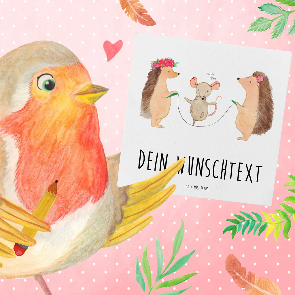 Personalized Deluxe Card Hedgehog skipping Personalisierte Grußkarte, Grußkarte mit persönlichen Nachrichten, Grußkarten personalisiert, Personalisierte Glückwunschkarte, Personalisierte Geburtstagskarte, Personalisierte Karte, Personalisiertere Klappkarte, Personalisierte Einladungskarte, Grußkarte als Geldgeschenk, Grußkarte selber drucken, Personalisierte Hochzeitskarte, Grußkarte selbst gestalten, Grußkarte mit Namen, Tiermotive, Gute Laune, lustige Sprüche, Tiere, Kinder, Igel, Seilspringen, Maus, Kindergarten, Seilhüpfen