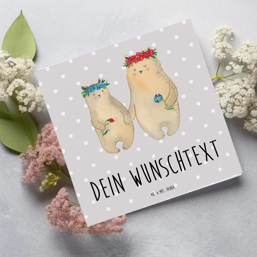 Personalized Deluxe Card Bears with flower crown Grußkarte selber drucken, Personalisierte Karte, Grußkarte selbst gestalten, Personalisierte Glückwunschkarte, Personalisierte Geburtstagskarte, Personalisiertere Klappkarte, Grußkarte mit Namen, Personalisierte Einladungskarte, Grußkarte als Geldgeschenk, Personalisierte Hochzeitskarte, Grußkarten personalisiert, Personalisierte Grußkarte, Grußkarte mit persönlichen Nachrichten, Familie, Vatertag, Muttertag, Bruder, Schwester, Mama, Papa, Oma, Opa, Mutti, beste Mutter, Mami, Kinder, weltbeste Mama, Töchter, Tochter, Lieblingsmama, Vorbild, Geschenk Mama. Muttertag, Mutter, Family, Lieblingsmensch, Bär, Bären, Kind