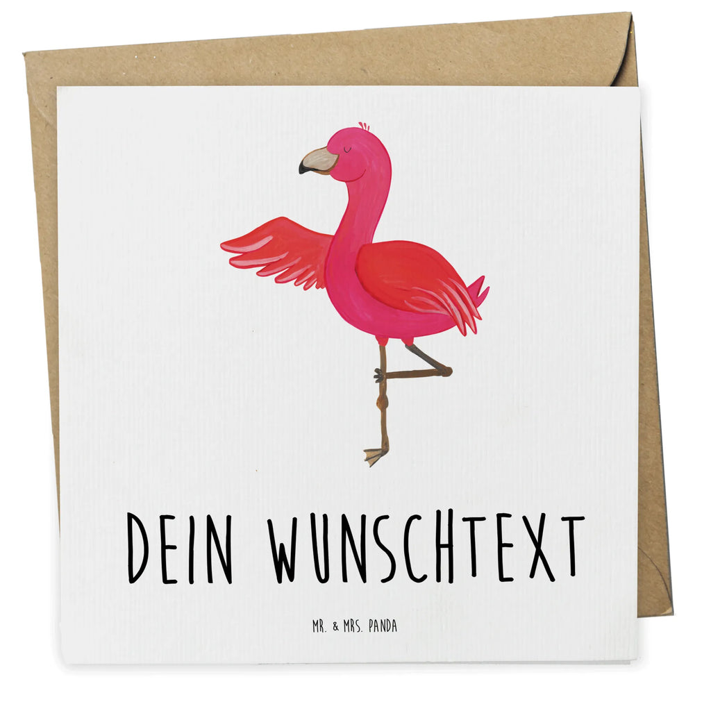 Personalized Deluxe Card flamingo yoga Grußkarte selber drucken, Grußkarten personalisiert, Personalisierte Glückwunschkarte, Personalisierte Geburtstagskarte, Grußkarte selbst gestalten, Personalisierte Karte, Grußkarte als Geldgeschenk, Personalisierte Grußkarte, Grußkarte mit persönlichen Nachrichten, Personalisierte Einladungskarte, Grußkarte mit Namen, Personalisierte Hochzeitskarte, Personalisiertere Klappkarte, Flamingo, Yoga, Yoga-Übung, Ärger, Aufregen, Entspannung, Tiefenentspannung, Achtsamkeit, Namaste, Vogel