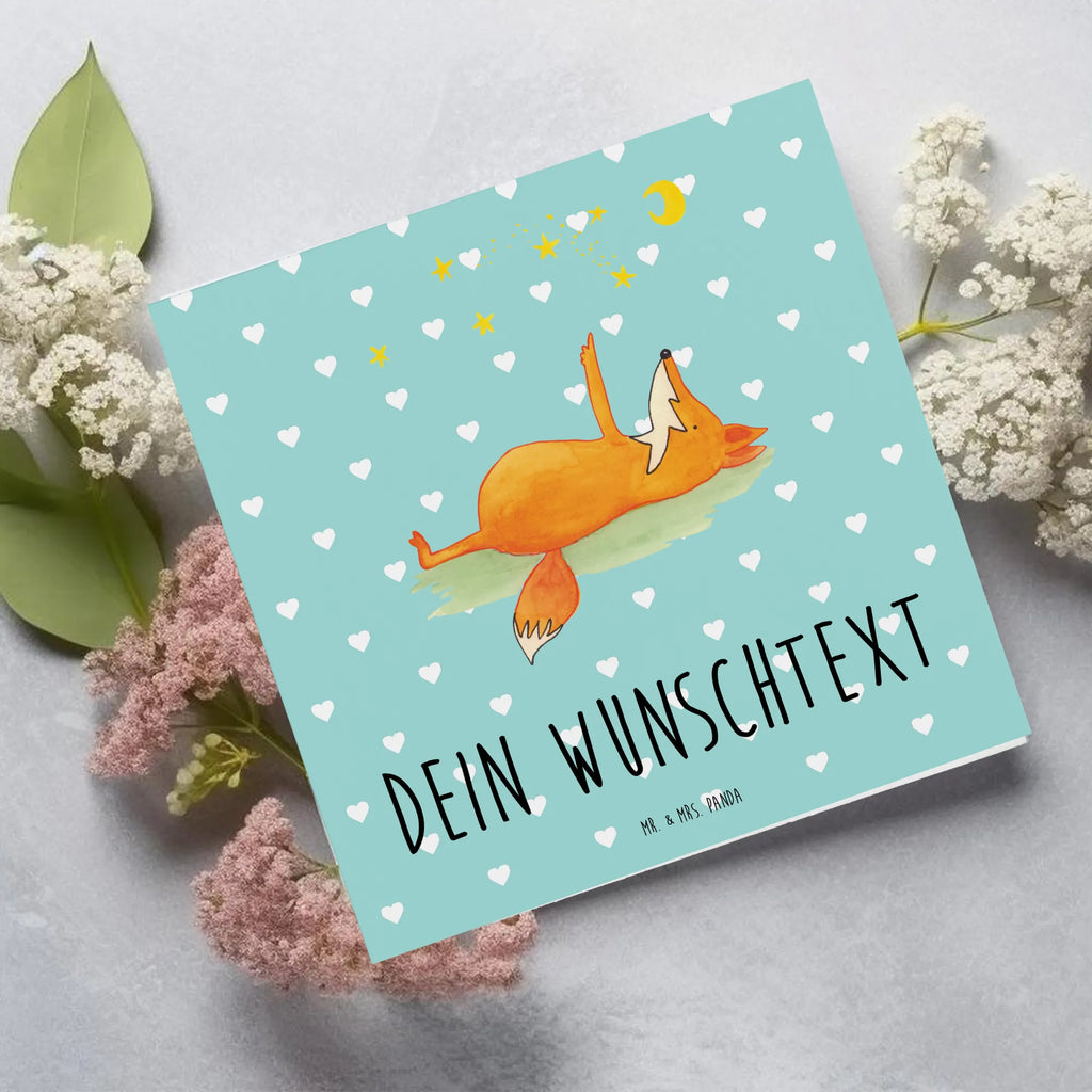Personalized Deluxe Card Fox Stars Personalisiertere Klappkarte, Personalisierte Einladungskarte, Personalisierte Grußkarte, Grußkarte als Geldgeschenk, Grußkarte selber drucken, Grußkarten personalisiert, Personalisierte Glückwunschkarte, Grußkarte mit Namen, Grußkarte selbst gestalten, Grußkarte mit persönlichen Nachrichten, Personalisierte Geburtstagskarte, Personalisierte Hochzeitskarte, Personalisierte Karte, Fuchs, Füchse, Spruch schön, Spruch positiv, Romantik, tröstende Worte, Always Look on the Bright Side of Life