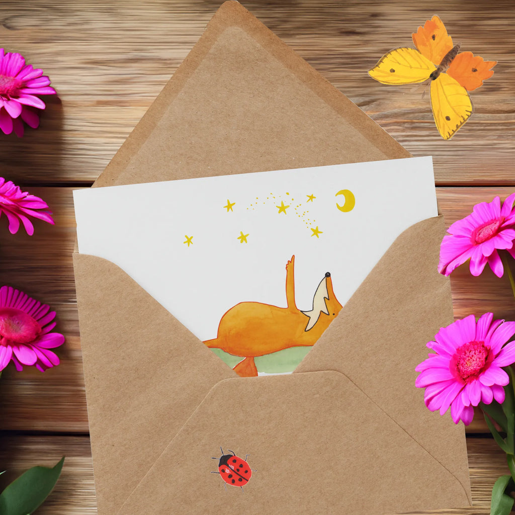 Personalized Deluxe Card Fox Stars Personalisiertere Klappkarte, Personalisierte Einladungskarte, Personalisierte Grußkarte, Grußkarte als Geldgeschenk, Grußkarte selber drucken, Grußkarten personalisiert, Personalisierte Glückwunschkarte, Grußkarte mit Namen, Grußkarte selbst gestalten, Grußkarte mit persönlichen Nachrichten, Personalisierte Geburtstagskarte, Personalisierte Hochzeitskarte, Personalisierte Karte, Fuchs, Füchse, Spruch schön, Spruch positiv, Romantik, tröstende Worte, Always Look on the Bright Side of Life