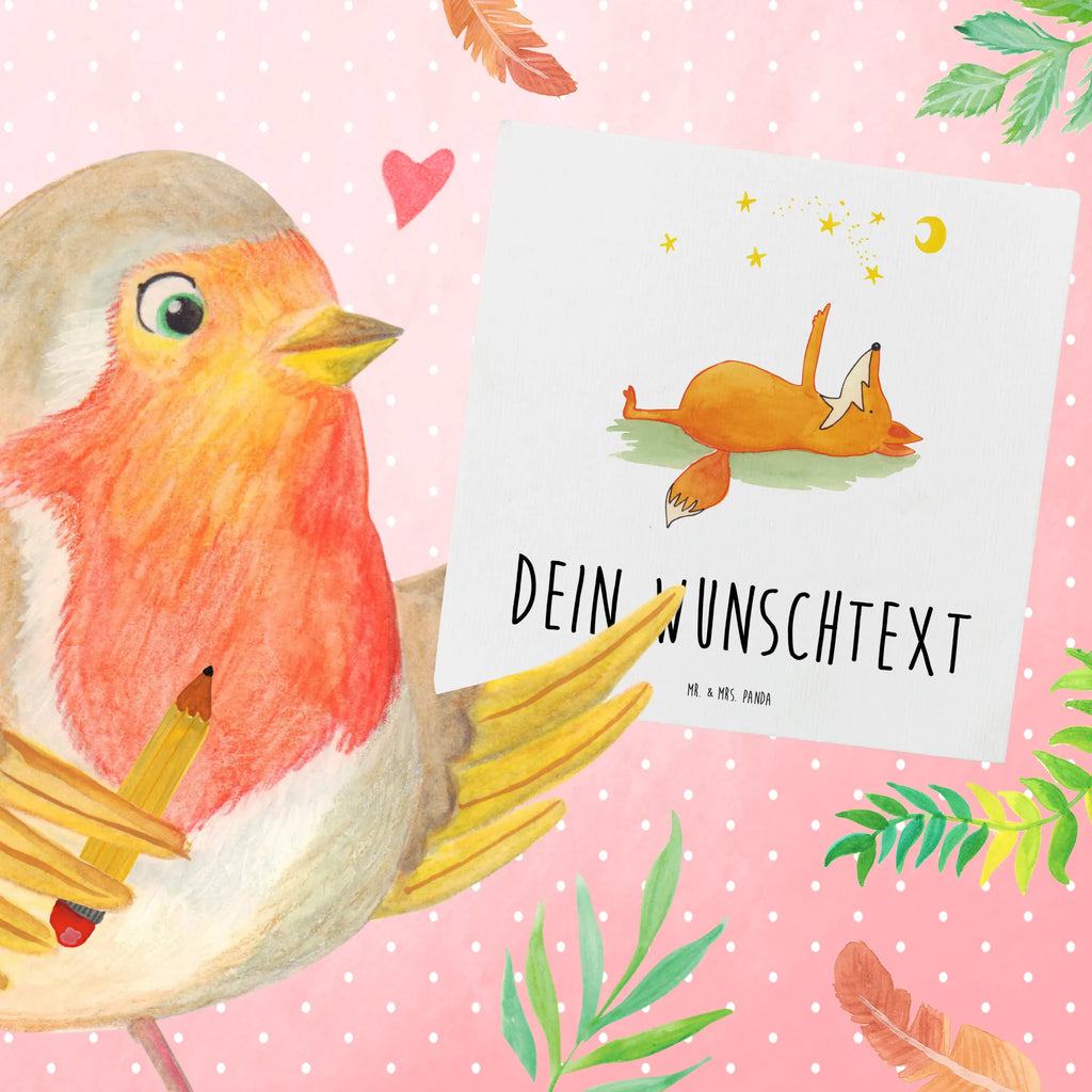Personalized Deluxe Card Fox Stars Personalisiertere Klappkarte, Personalisierte Einladungskarte, Personalisierte Grußkarte, Grußkarte als Geldgeschenk, Grußkarte selber drucken, Grußkarten personalisiert, Personalisierte Glückwunschkarte, Grußkarte mit Namen, Grußkarte selbst gestalten, Grußkarte mit persönlichen Nachrichten, Personalisierte Geburtstagskarte, Personalisierte Hochzeitskarte, Personalisierte Karte, Fuchs, Füchse, Spruch schön, Spruch positiv, Romantik, tröstende Worte, Always Look on the Bright Side of Life