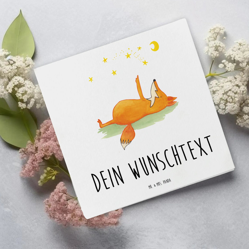 Personalized Deluxe Card Fox Stars Personalisiertere Klappkarte, Personalisierte Einladungskarte, Personalisierte Grußkarte, Grußkarte als Geldgeschenk, Grußkarte selber drucken, Grußkarten personalisiert, Personalisierte Glückwunschkarte, Grußkarte mit Namen, Grußkarte selbst gestalten, Grußkarte mit persönlichen Nachrichten, Personalisierte Geburtstagskarte, Personalisierte Hochzeitskarte, Personalisierte Karte, Fuchs, Füchse, Spruch schön, Spruch positiv, Romantik, tröstende Worte, Always Look on the Bright Side of Life