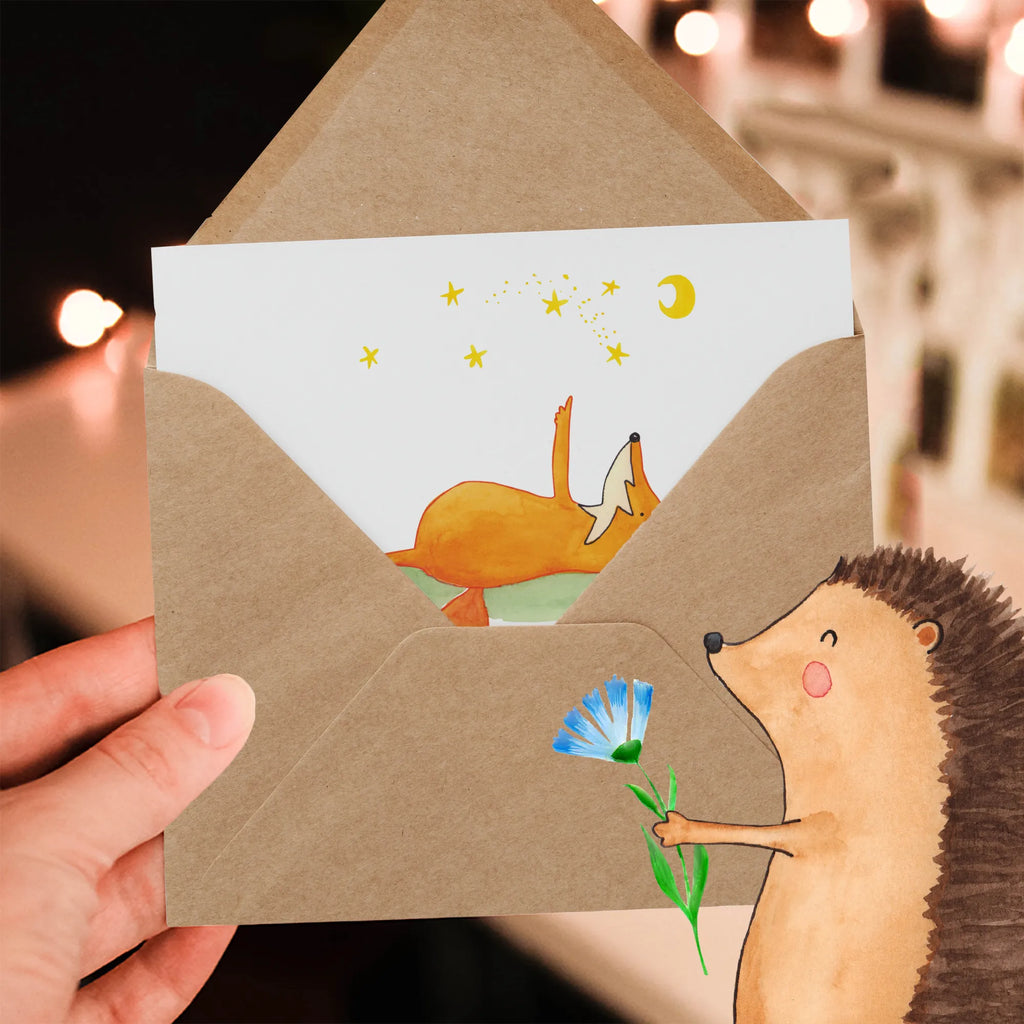 Personalized Deluxe Card Fox Stars Personalisiertere Klappkarte, Personalisierte Einladungskarte, Personalisierte Grußkarte, Grußkarte als Geldgeschenk, Grußkarte selber drucken, Grußkarten personalisiert, Personalisierte Glückwunschkarte, Grußkarte mit Namen, Grußkarte selbst gestalten, Grußkarte mit persönlichen Nachrichten, Personalisierte Geburtstagskarte, Personalisierte Hochzeitskarte, Personalisierte Karte, Fuchs, Füchse, Spruch schön, Spruch positiv, Romantik, tröstende Worte, Always Look on the Bright Side of Life
