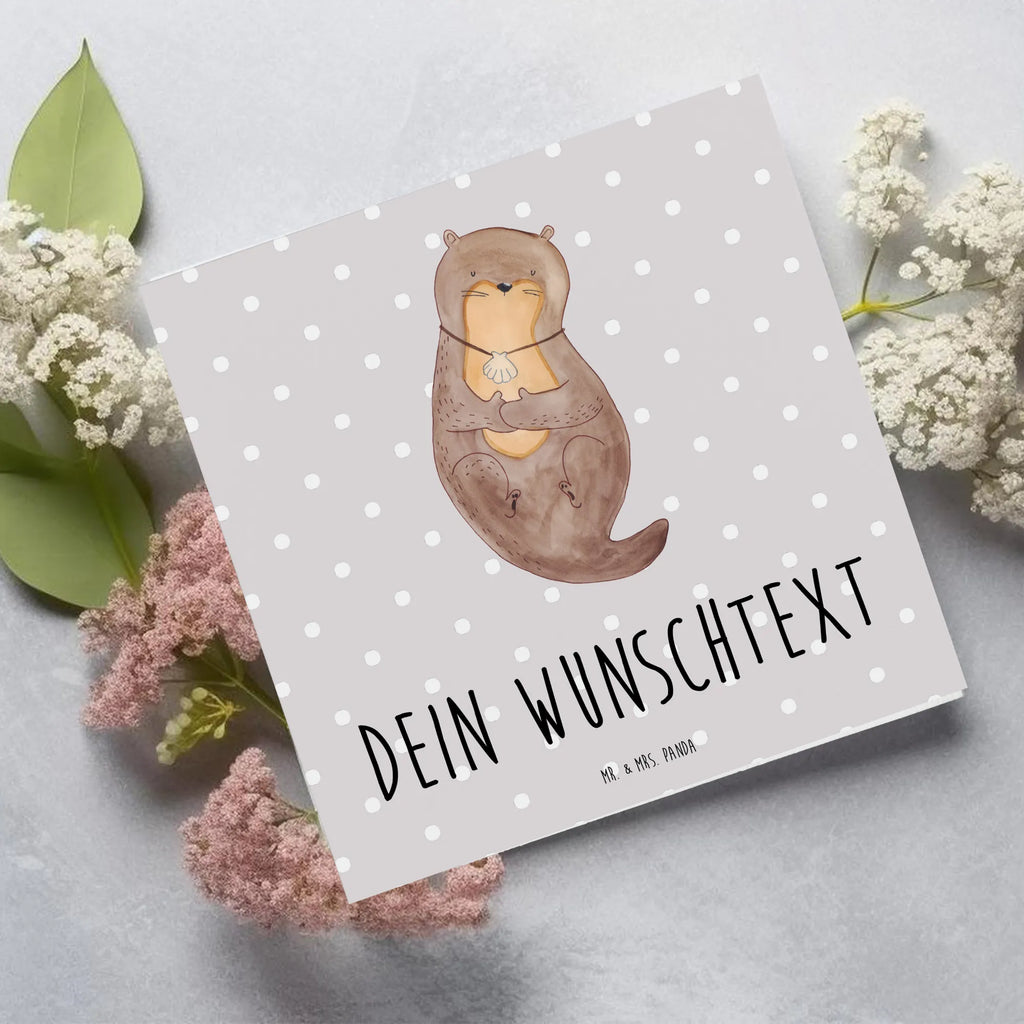 Personalized Deluxe Card otter shell Personalisierte Karte, Personalisierte Einladungskarte, Grußkarte mit Namen, Personalisiertere Klappkarte, Personalisierte Geburtstagskarte, Grußkarte selbst gestalten, Grußkarte als Geldgeschenk, Personalisierte Hochzeitskarte, Grußkarte selber drucken, Personalisierte Glückwunschkarte, Grußkarte mit persönlichen Nachrichten, Grußkarten personalisiert, Personalisierte Grußkarte, Otter, Fischotter, Seeotter, Büro, träumen, grübeln, Otterliebe, Motivation, Tagträumen