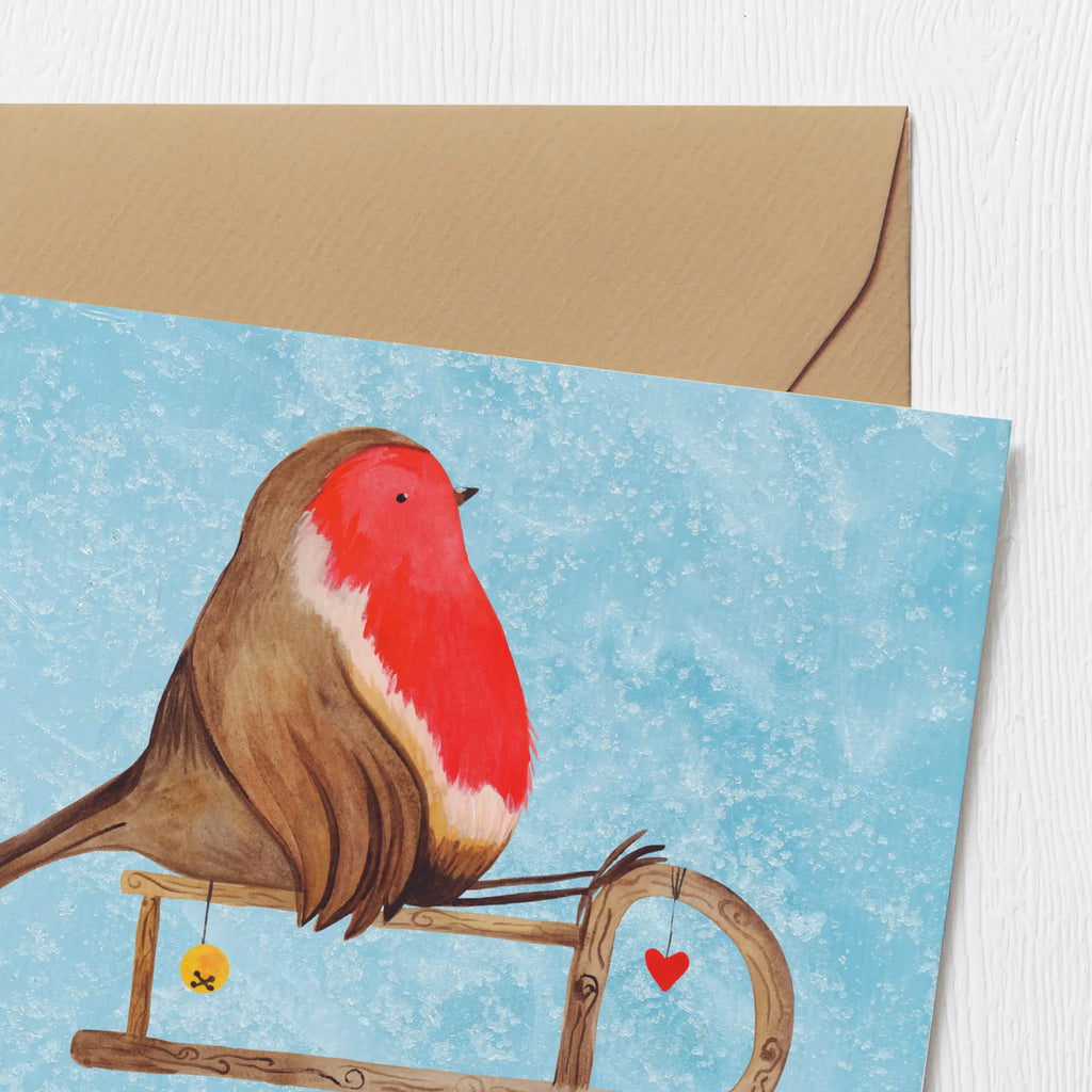 Personalisierte Deluxe Karte Rotkehlchen Schlitten Grußkarte mit Namen, Grußkarte mit persönlichen Nachrichten, Grußkarte selber drucken, Grußkarte als Geldgeschenk, Personalisierte Grußkarte, Personalisierte Karte, Personalisierte Glückwunschkarte, Grußkarten personalisiert, Grußkarte selbst gestalten, Personalisiertere Klappkarte, Personalisierte Hochzeitskarte, Personalisierte Einladungskarte, Personalisierte Geburtstagskarte, Winter, Weihnachten, Weihnachtsdeko, Nikolaus, Advent, Heiligabend, Wintermotiv, Vogel, Schlitten
