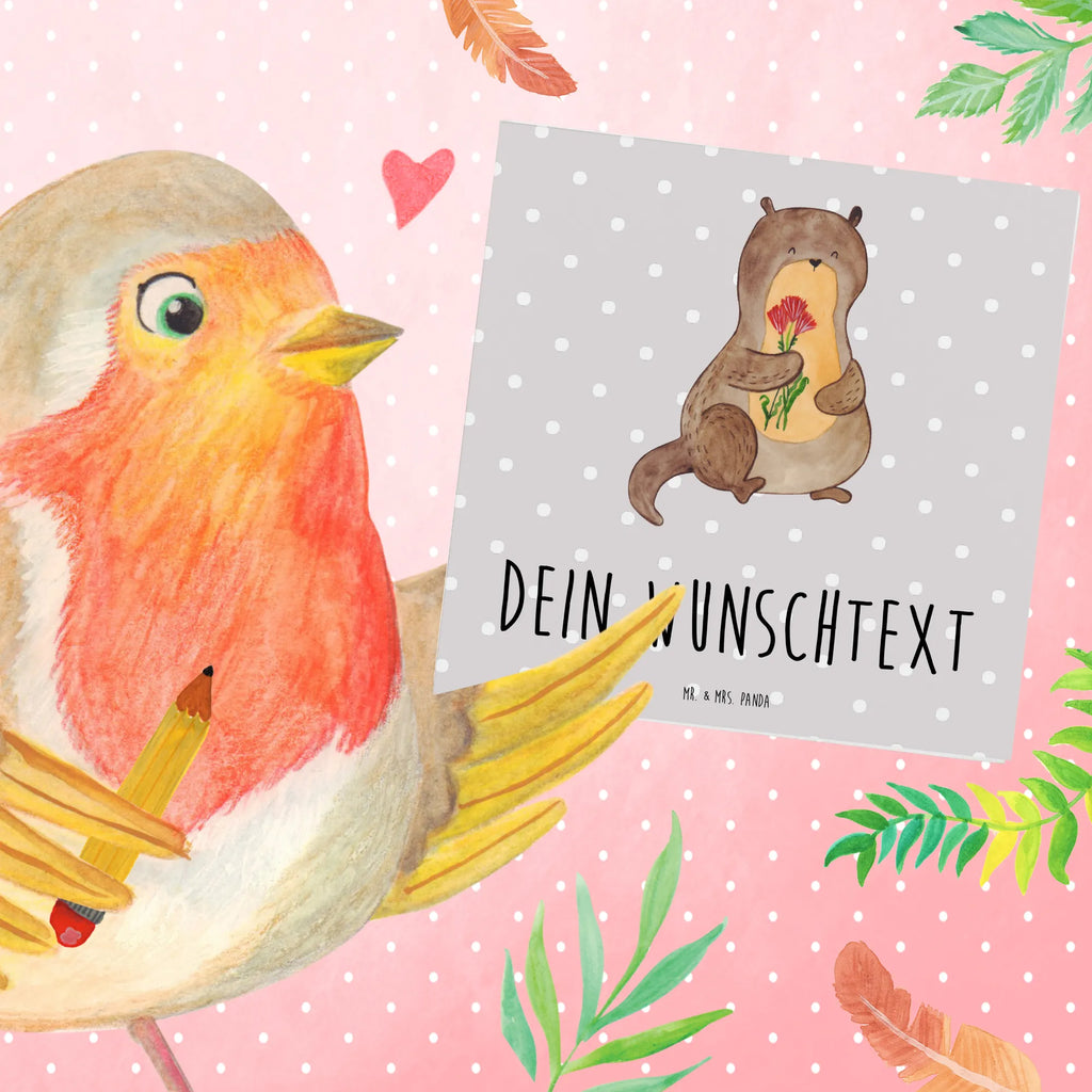 Personalized Deluxe Card otter Bunch of flowers Grußkarte selbst gestalten, Grußkarten personalisiert, Personalisierte Grußkarte, Personalisierte Karte, Grußkarte selber drucken, Grußkarte mit Namen, Personalisierte Geburtstagskarte, Personalisierte Hochzeitskarte, Grußkarte als Geldgeschenk, Personalisiertere Klappkarte, Personalisierte Einladungskarte, Personalisierte Glückwunschkarte, Grußkarte mit persönlichen Nachrichten, Otter, Fischotter, Seeotter, Otter Seeotter See Otter