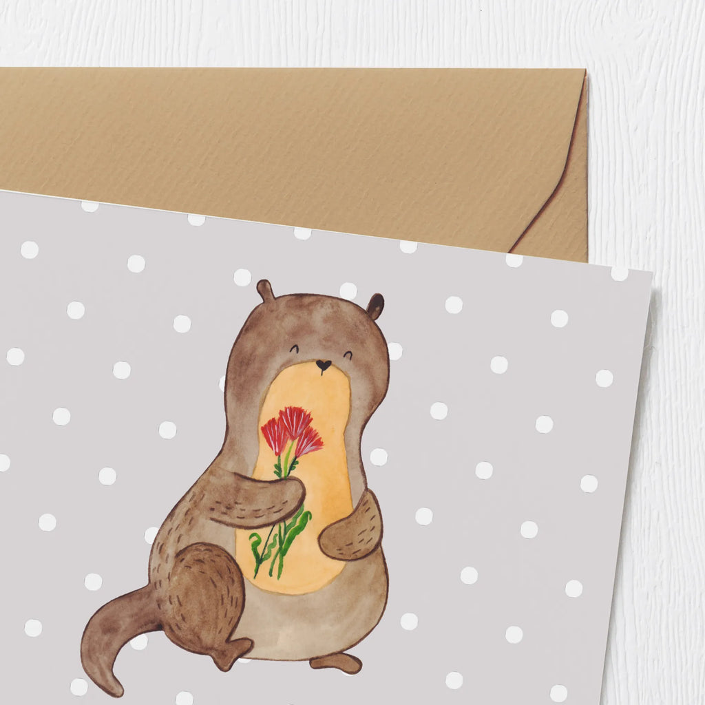 Personalized Deluxe Card otter Bunch of flowers Grußkarte selbst gestalten, Grußkarten personalisiert, Personalisierte Grußkarte, Personalisierte Karte, Grußkarte selber drucken, Grußkarte mit Namen, Personalisierte Geburtstagskarte, Personalisierte Hochzeitskarte, Grußkarte als Geldgeschenk, Personalisiertere Klappkarte, Personalisierte Einladungskarte, Personalisierte Glückwunschkarte, Grußkarte mit persönlichen Nachrichten, Otter, Fischotter, Seeotter, Otter Seeotter See Otter