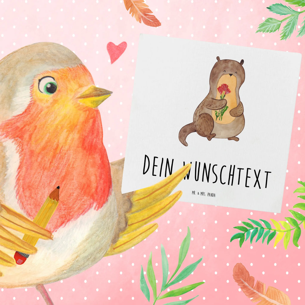 Personalized Deluxe Card otter Bunch of flowers Grußkarte selbst gestalten, Grußkarten personalisiert, Personalisierte Grußkarte, Personalisierte Karte, Grußkarte selber drucken, Grußkarte mit Namen, Personalisierte Geburtstagskarte, Personalisierte Hochzeitskarte, Grußkarte als Geldgeschenk, Personalisiertere Klappkarte, Personalisierte Einladungskarte, Personalisierte Glückwunschkarte, Grußkarte mit persönlichen Nachrichten, Otter, Fischotter, Seeotter, Otter Seeotter See Otter