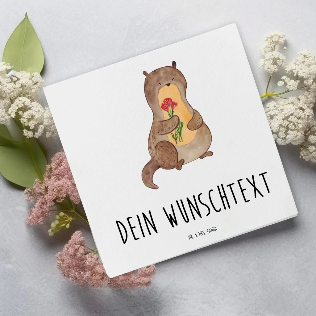 Personalized Deluxe Card otter Bunch of flowers Grußkarte selbst gestalten, Grußkarten personalisiert, Personalisierte Grußkarte, Personalisierte Karte, Grußkarte selber drucken, Grußkarte mit Namen, Personalisierte Geburtstagskarte, Personalisierte Hochzeitskarte, Grußkarte als Geldgeschenk, Personalisiertere Klappkarte, Personalisierte Einladungskarte, Personalisierte Glückwunschkarte, Grußkarte mit persönlichen Nachrichten, Otter, Fischotter, Seeotter, Otter Seeotter See Otter