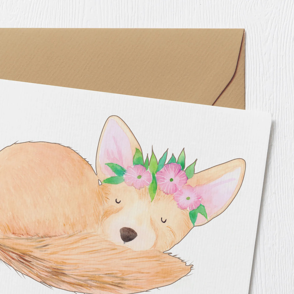 Personalized Deluxe Card desert fox Flower Personalisierte Hochzeitskarte, Grußkarte mit persönlichen Nachrichten, Personalisierte Glückwunschkarte, Personalisierte Einladungskarte, Grußkarte selbst gestalten, Personalisierte Geburtstagskarte, Personalisiertere Klappkarte, Personalisierte Karte, Grußkarten personalisiert, Grußkarte selber drucken, Grußkarte mit Namen, Grußkarte als Geldgeschenk, Personalisierte Grußkarte, Afrika, Wildtiere, Wüste, Blumenkranz, Wüstenfuchs, Blumen, Glücklich